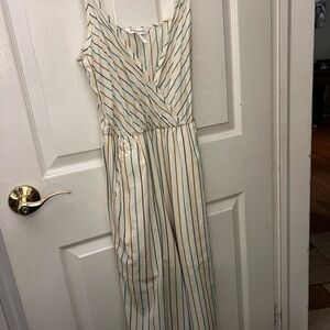 Striped Cream Jumpsuit